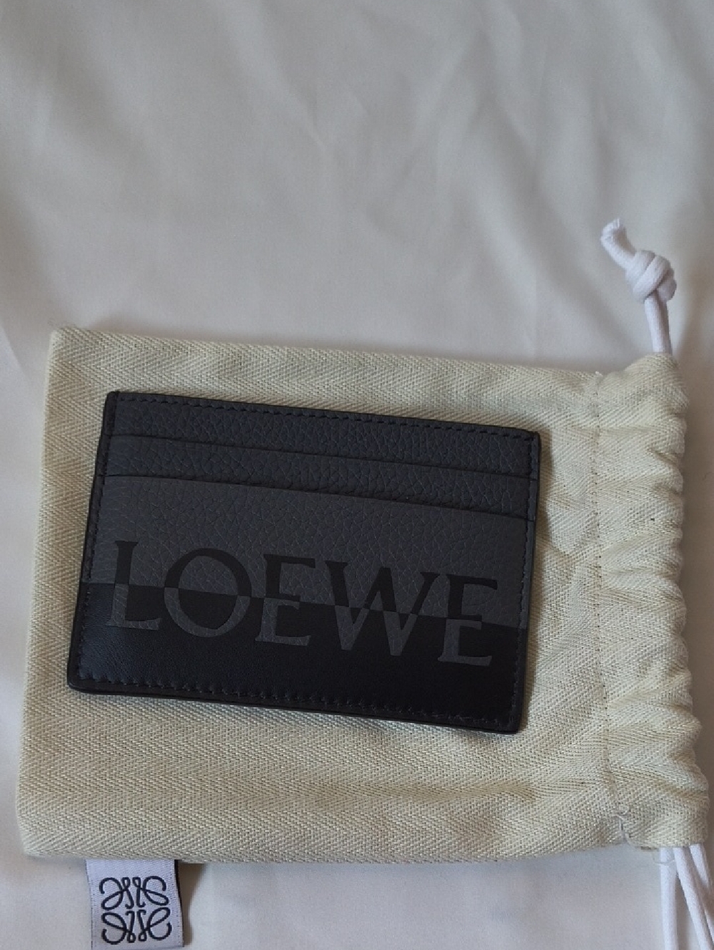 Loewe Black and Dark Gray Leather Card Holder
